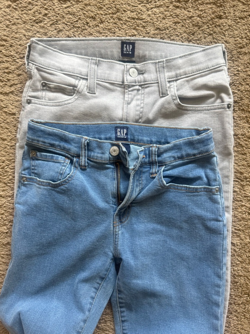 GAP boys Light Blue and Light Gray Skinny Jeans Duo